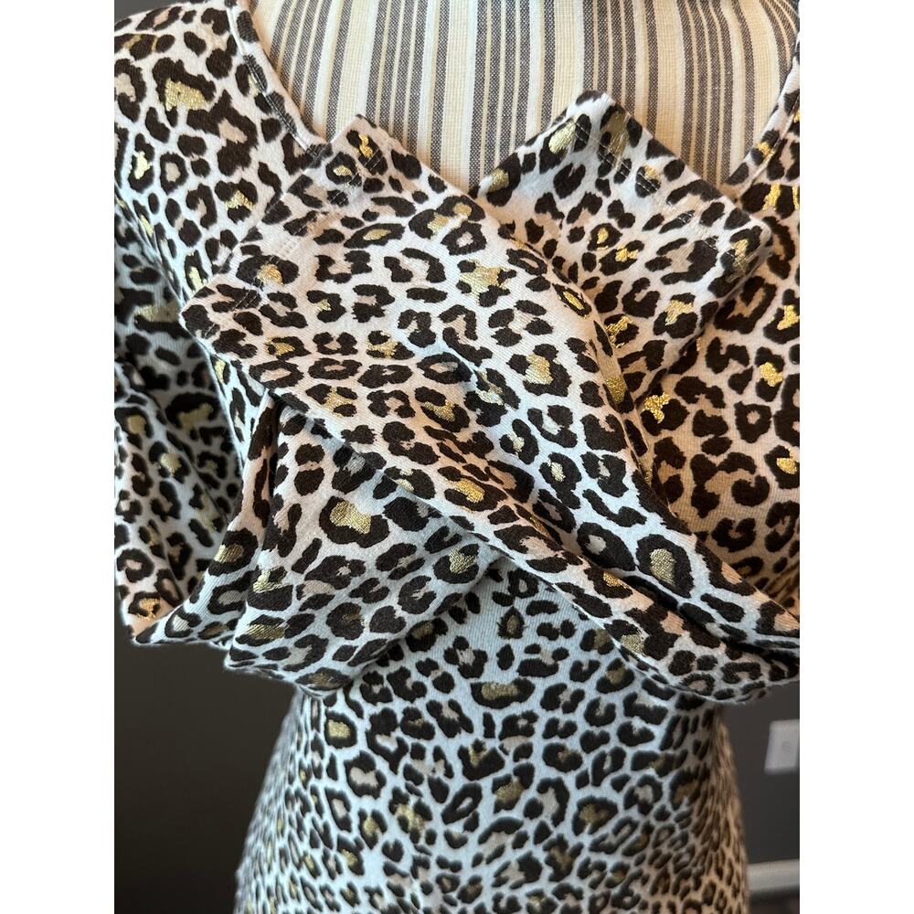 White Stag Leopard Print Long Sleeve Top Soft Cotton Blend Size Medium - Picture 3 of 8